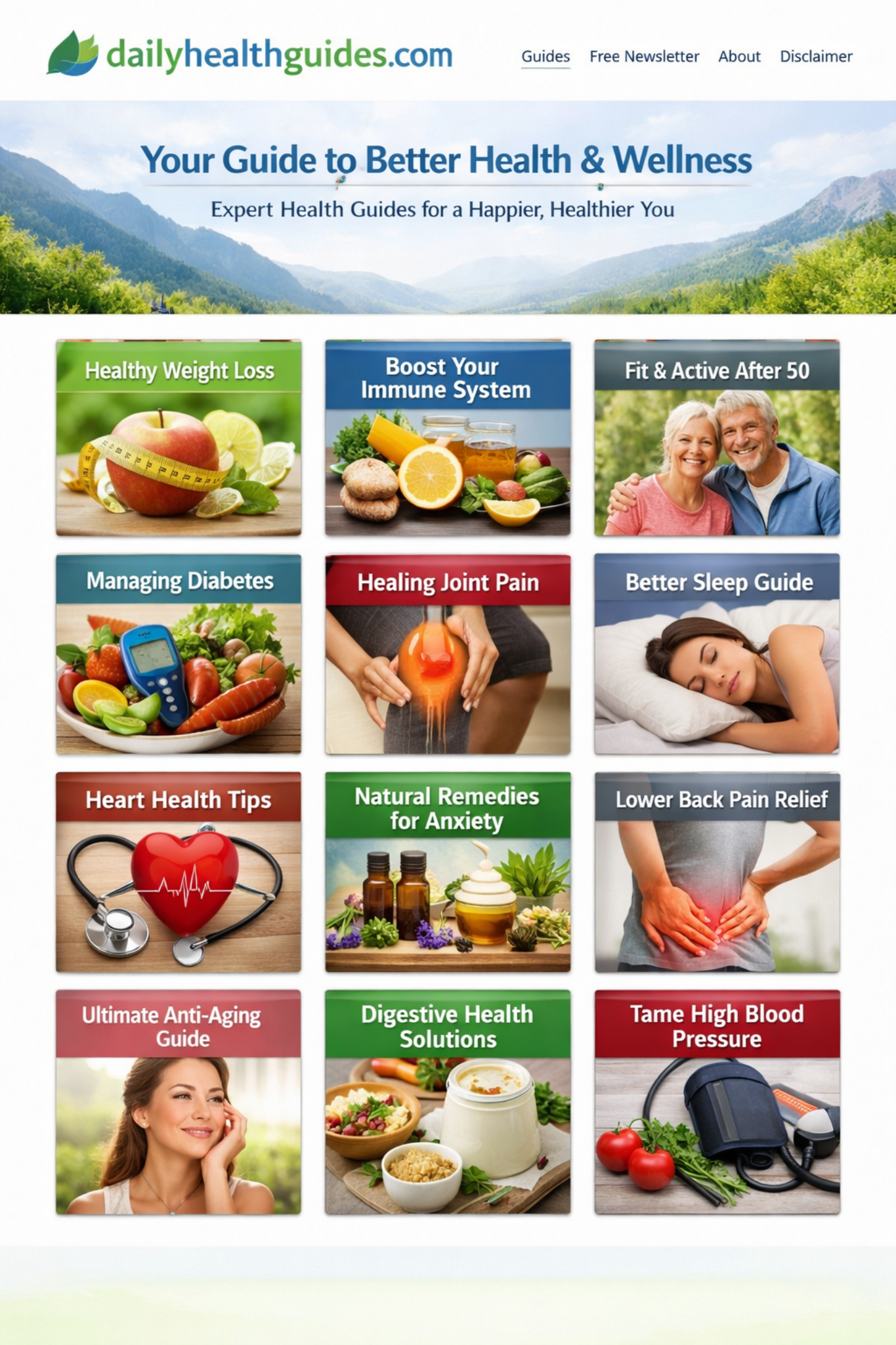 DailyHealthGuides.com mockup